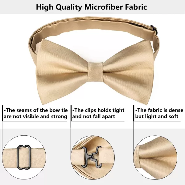 HISDERN Bow Ties for Men Pretied Bowties Classic Formal Business Bow Tie Adjustable Tuxedo Bowtie for Wedding Party