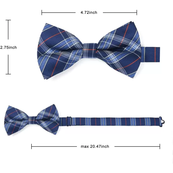 HISDERN Bow Ties for Men Pretied Bowties Classic Formal Business Bow Tie Adjustable Tuxedo Bowtie for Wedding Party