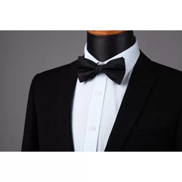 HISDERN Bow Ties for Men Pretied Bowties Classic Formal Business Bow Tie Adjustable Tuxedo Bowtie for Wedding Party