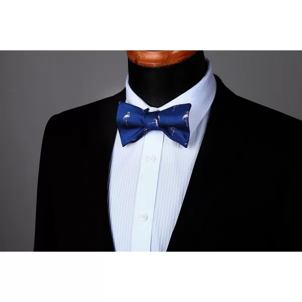 HISDERN Bow Ties for Men Self Tie Animal Bowties Pocket Square Woven Silk Fun Bowtie Handkerchief Set for Wedding Party