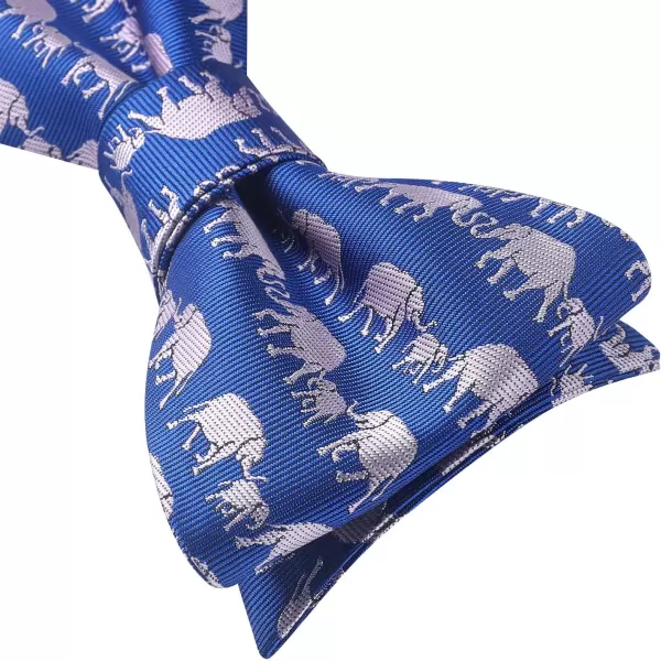 HISDERN Bow Ties for Men Self Tie Animal Bowties Pocket Square Woven Silk Fun Bowtie Handkerchief Set for Wedding Party