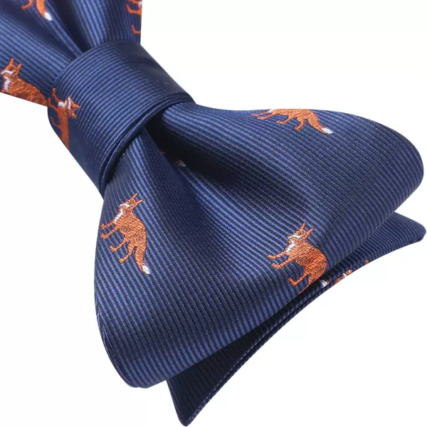 HISDERN Bow Ties for Men Self Tie Animal Bowties Pocket Square Woven Silk Fun Bowtie Handkerchief Set for Wedding Party