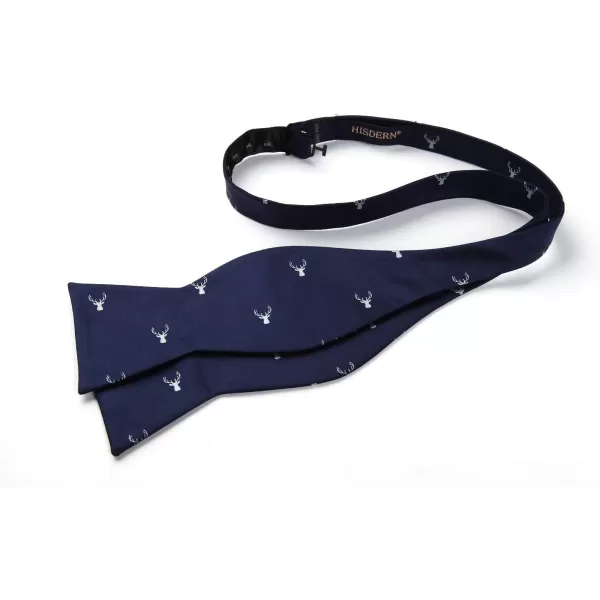 HISDERN Bow Ties for Men Self Tie Animal Bowties Pocket Square Woven Silk Fun Bowtie Handkerchief Set for Wedding Party