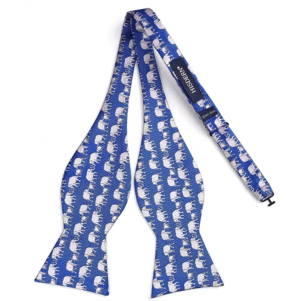 HISDERN Bow Ties for Men Self Tie Animal Bowties Pocket Square Woven Silk Fun Bowtie Handkerchief Set for Wedding Party