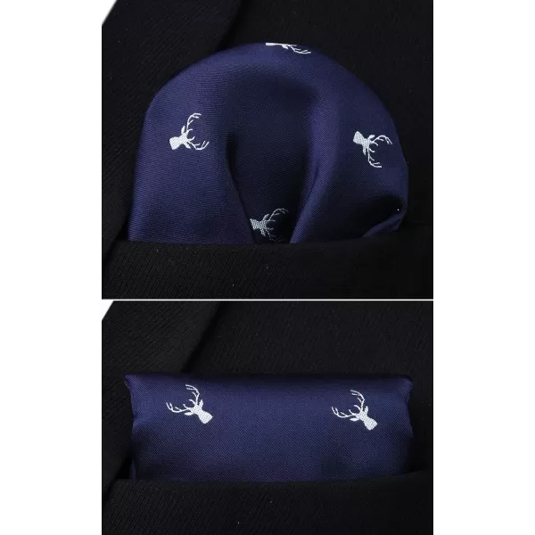 HISDERN Bow Ties for Men Self Tie Animal Bowties Pocket Square Woven Silk Fun Bowtie Handkerchief Set for Wedding Party