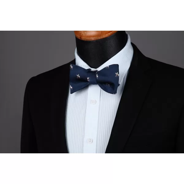 HISDERN Bow Ties for Men Self Tie Animal Bowties Pocket Square Woven Silk Fun Bowtie Handkerchief Set for Wedding Party