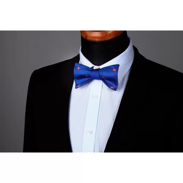 HISDERN Bow Ties for Men Self Tie Animal Bowties Pocket Square Woven Silk Fun Bowtie Handkerchief Set for Wedding Party