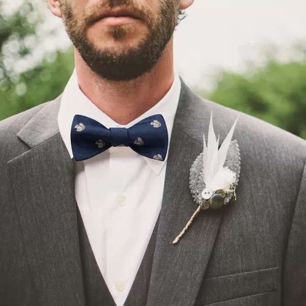HISDERN Bow Ties for Men Self Tie Animal Bowties Pocket Square Woven Silk Fun Bowtie Handkerchief Set for Wedding Party