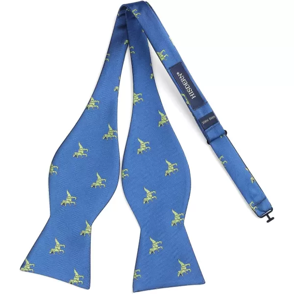 HISDERN Bow Ties for Men Self Tie Animal Bowties Pocket Square Woven Silk Fun Bowtie Handkerchief Set for Wedding Party