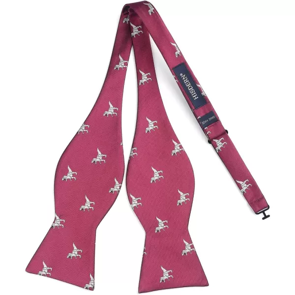 HISDERN Bow Ties for Men Self Tie Animal Bowties Pocket Square Woven Silk Fun Bowtie Handkerchief Set for Wedding Party