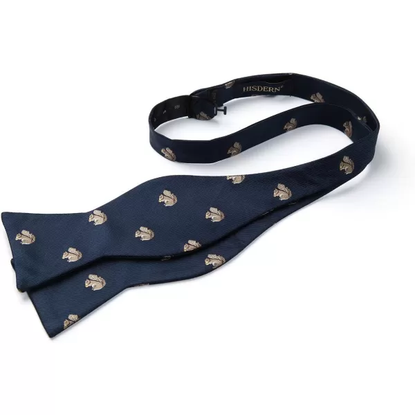 HISDERN Bow Ties for Men Self Tie Animal Bowties Pocket Square Woven Silk Fun Bowtie Handkerchief Set for Wedding Party