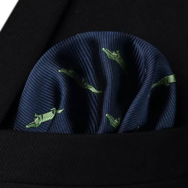 HISDERN Bow Ties for Men Self Tie Animal Bowties Pocket Square Woven Silk Fun Bowtie Handkerchief Set for Wedding Party