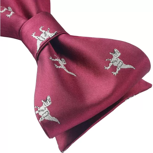 HISDERN Bow Ties for Men Self Tie Animal Bowties Pocket Square Woven Silk Fun Bowtie Handkerchief Set for Wedding Party
