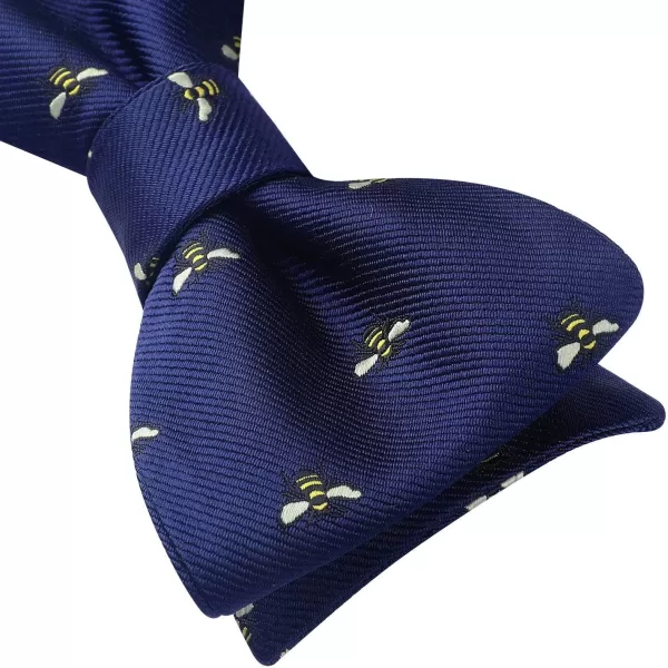 HISDERN Bow Ties for Men Self Tie Animal Bowties Pocket Square Woven Silk Fun Bowtie Handkerchief Set for Wedding Party