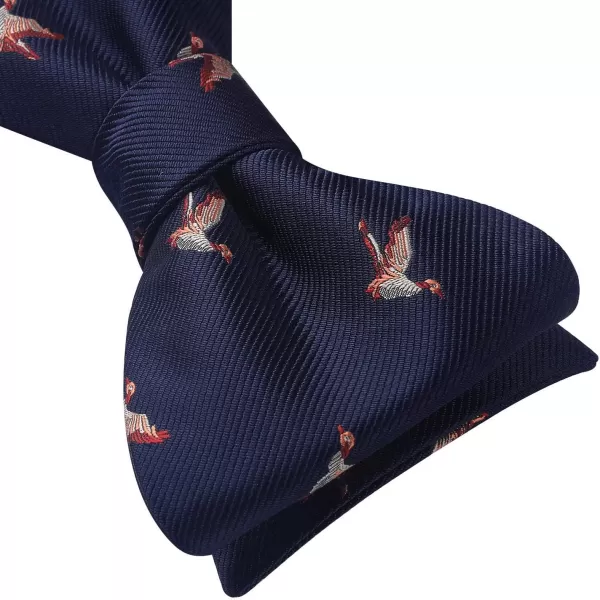 HISDERN Bow Ties for Men Self Tie Animal Bowties Pocket Square Woven Silk Fun Bowtie Handkerchief Set for Wedding Party