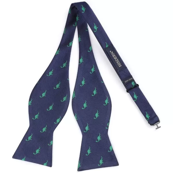 HISDERN Bow Ties for Men Self Tie Animal Bowties Pocket Square Woven Silk Fun Bowtie Handkerchief Set for Wedding Party