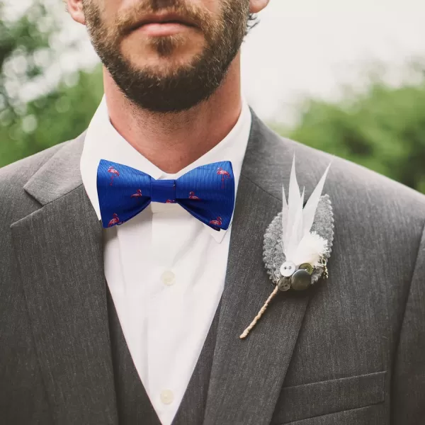 HISDERN Bow Ties for Men Self Tie Animal Bowties Pocket Square Woven Silk Fun Bowtie Handkerchief Set for Wedding Party