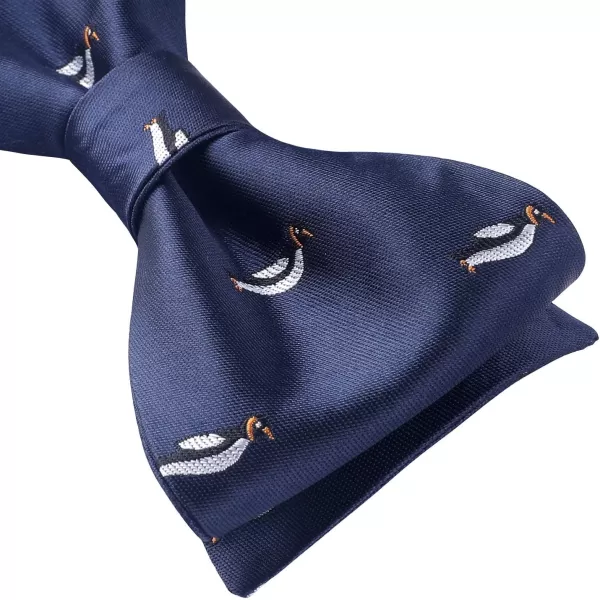 HISDERN Bow Ties for Men Self Tie Animal Bowties Pocket Square Woven Silk Fun Bowtie Handkerchief Set for Wedding Party