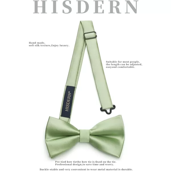 HISDERN Bow Ties for Men Solid Color Pre-Tie Bow Tie and Pocket Square Set Classic Formal Tuxedo Bowties for Wedding Party