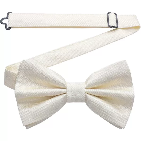 HISDERN Bow Ties for Men Solid Color Pre-Tie Bow Tie and Pocket Square Set Classic Formal Tuxedo Bowties for Wedding Party