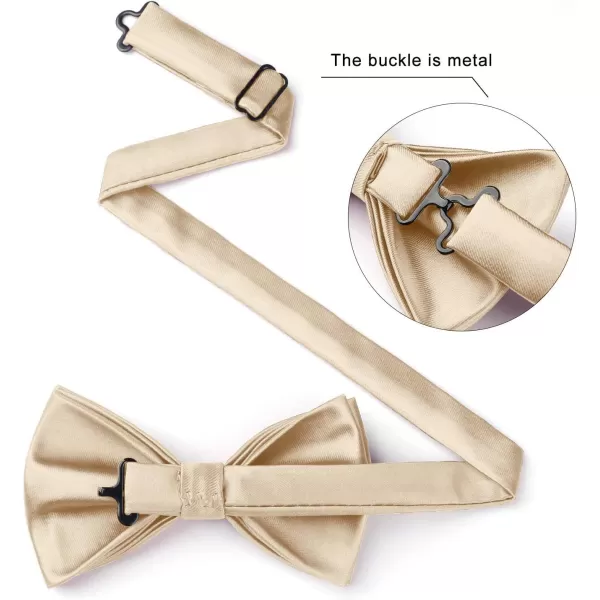 HISDERN Bow Ties for Men Solid Color Pre-Tie Bow Tie and Pocket Square Set Classic Formal Tuxedo Bowties for Wedding Party