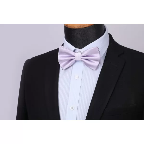 HISDERN Bow Ties for Men Solid Color Pre-Tie Bow Tie and Pocket Square Set Classic Formal Tuxedo Bowties for Wedding Party
