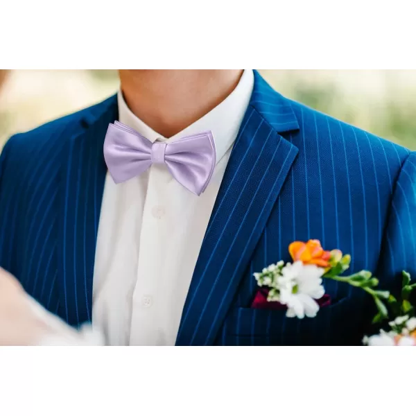 HISDERN Bow Ties for Men Solid Color Pre-Tie Bow Tie and Pocket Square Set Classic Formal Tuxedo Bowties for Wedding Party