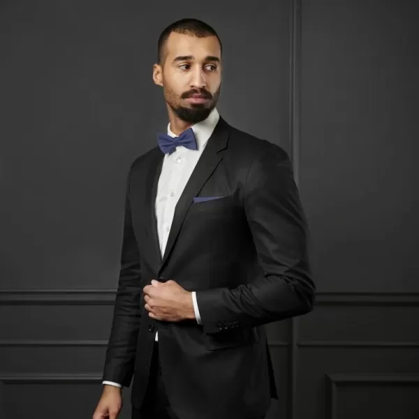 HISDERN Bow Ties for Men Solid Color Pre-Tie Bow Tie and Pocket Square Set Classic Formal Tuxedo Bowties for Wedding Party