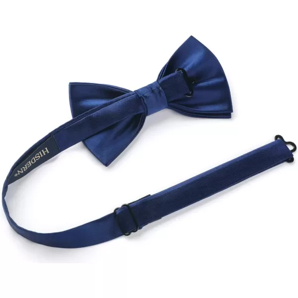 HISDERN Bow Ties for Men Solid Color Pre-Tie Bow Tie and Pocket Square Set Classic Formal Tuxedo Bowties for Wedding Party
