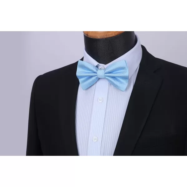 HISDERN Bow Ties for Men Solid Color Pre-Tie Bow Tie and Pocket Square Set Classic Formal Tuxedo Bowties for Wedding Party