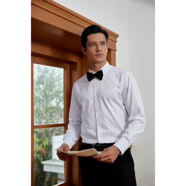 HISDERN Bow Ties for Men Solid Color Pre-Tie Bow Tie and Pocket Square Set Classic Formal Tuxedo Bowties for Wedding Party