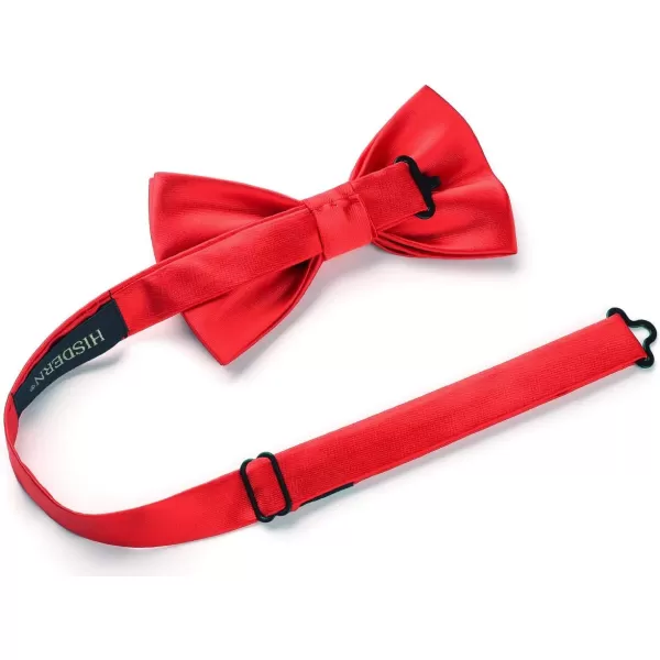 HISDERN Bow Ties for Men Solid Color Pre-Tie Bow Tie and Pocket Square Set Classic Formal Tuxedo Bowties for Wedding Party