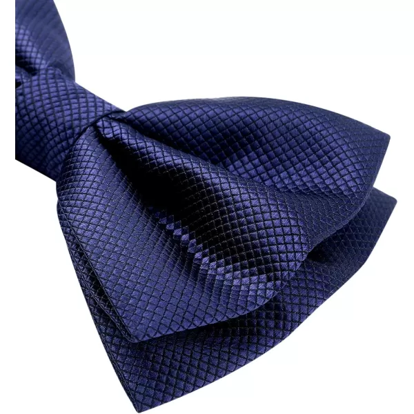 HISDERN Bow Ties for Men Solid Color Pre-Tie Bow Tie and Pocket Square Set Classic Formal Tuxedo Bowties for Wedding Party