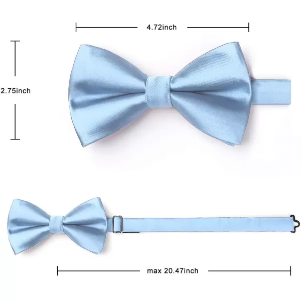 HISDERN Bow Ties for Men Solid Color Pre-Tie Bow Tie and Pocket Square Set Classic Formal Tuxedo Bowties for Wedding Party