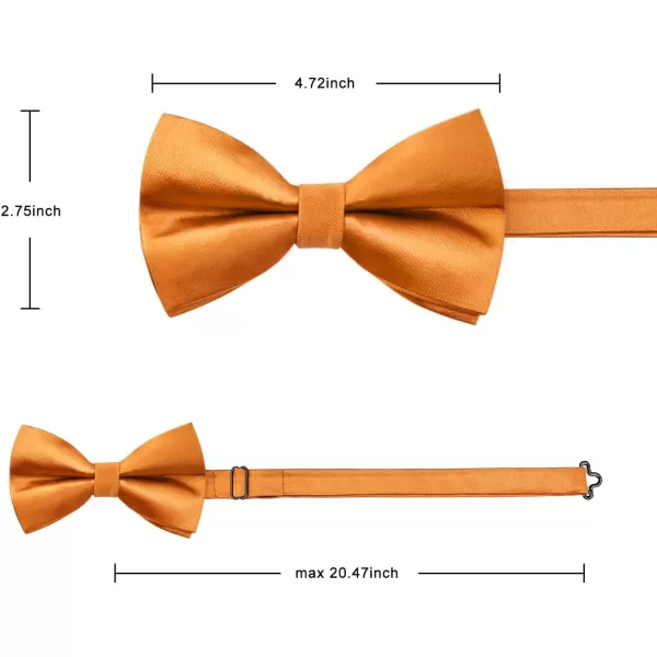HISDERN Bow Ties for Men Solid Color Pre-Tie Bow Tie and Pocket Square Set Classic Formal Tuxedo Bowties for Wedding Party