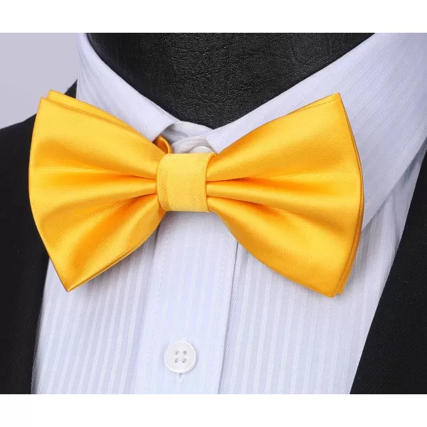HISDERN Bow Ties for Men Solid Color Pre-Tie Bow Tie and Pocket Square Set Classic Formal Tuxedo Bowties for Wedding Party