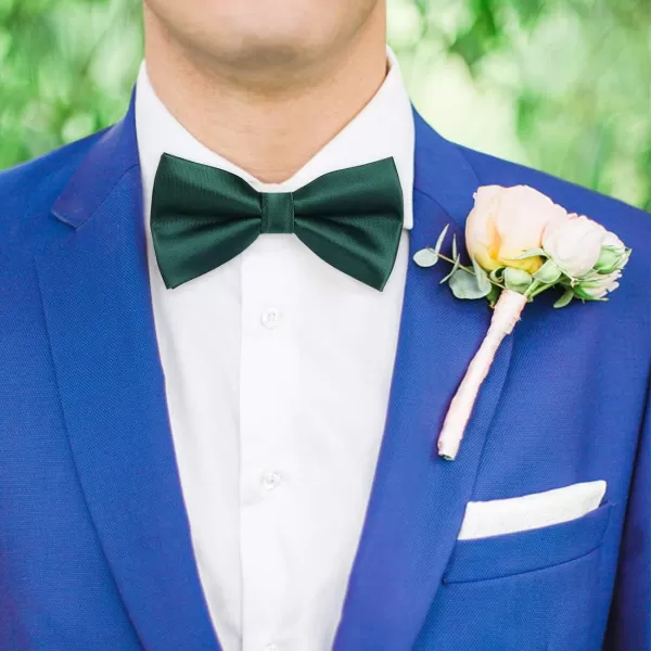 HISDERN Bow Ties for Men Solid Color Pre-Tie Bow Tie and Pocket Square Set Classic Formal Tuxedo Bowties for Wedding Party