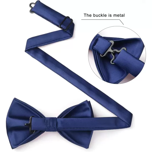 HISDERN Bow Ties for Men Solid Color Pre-Tie Bow Tie and Pocket Square Set Classic Formal Tuxedo Bowties for Wedding Party