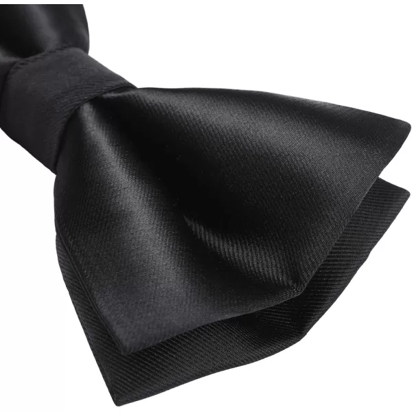 HISDERN Bow Ties for Men Solid Color Pre-Tie Bow Tie and Pocket Square Set Classic Formal Tuxedo Bowties for Wedding Party