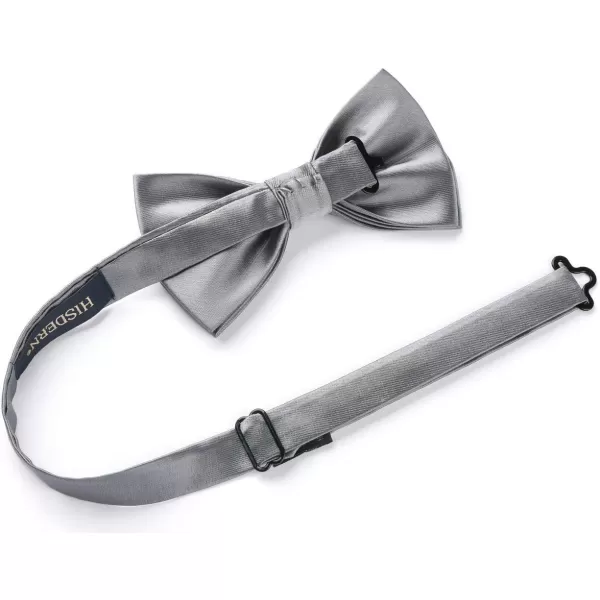HISDERN Bow Ties for Men Solid Color Pre-Tie Bow Tie and Pocket Square Set Classic Formal Tuxedo Bowties for Wedding Party