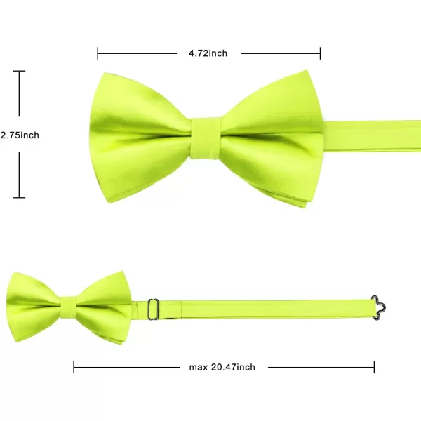 HISDERN Bow Ties for Men Solid Color Pre-Tie Bow Tie and Pocket Square Set Classic Formal Tuxedo Bowties for Wedding Party