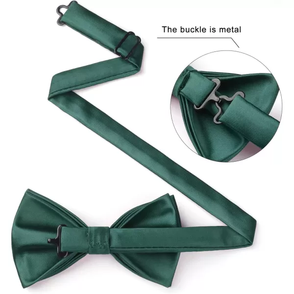 HISDERN Bow Ties for Men Solid Color Pre-Tie Bow Tie and Pocket Square Set Classic Formal Tuxedo Bowties for Wedding Party