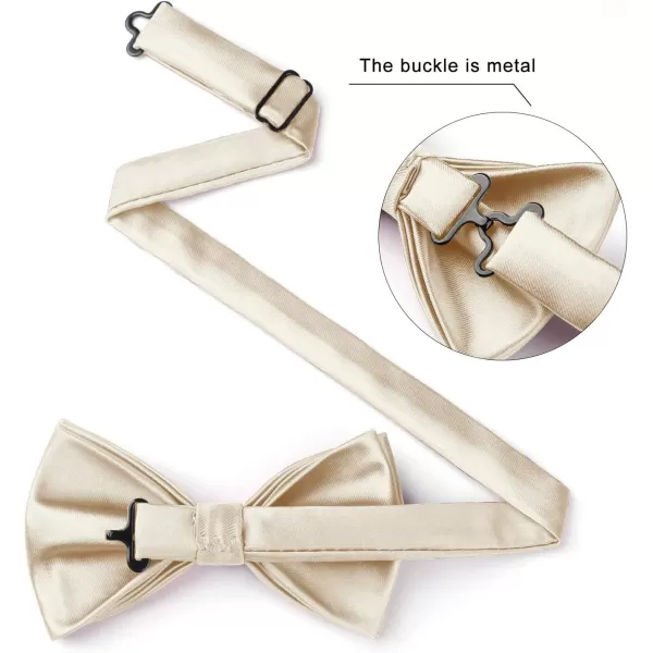 HISDERN Bow Ties for Men Solid Color Pre-Tie Bow Tie and Pocket Square Set Classic Formal Tuxedo Bowties for Wedding Party
