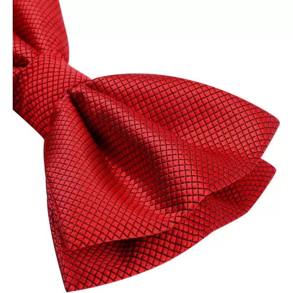 HISDERN Bow Ties for Men Solid Color Pre-Tie Bow Tie and Pocket Square Set Classic Formal Tuxedo Bowties for Wedding Party