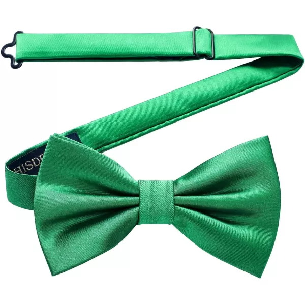 HISDERN Bow Ties for Men Solid Color Pre-Tie Bow Tie and Pocket Square Set Classic Formal Tuxedo Bowties for Wedding Party
