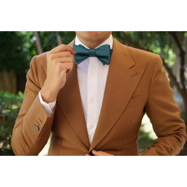 HISDERN Bow Ties for Men Solid Color Self Tie Bow Tie Pocket Square Set Classic Formal Satin Bowties for Tuxedo Wedding Party