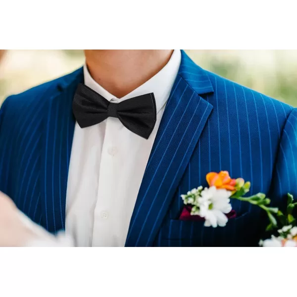 HISDERN Bow Ties for Men Solid Color Self Tie Bow Tie Pocket Square Set Classic Formal Satin Bowties for Tuxedo Wedding Party