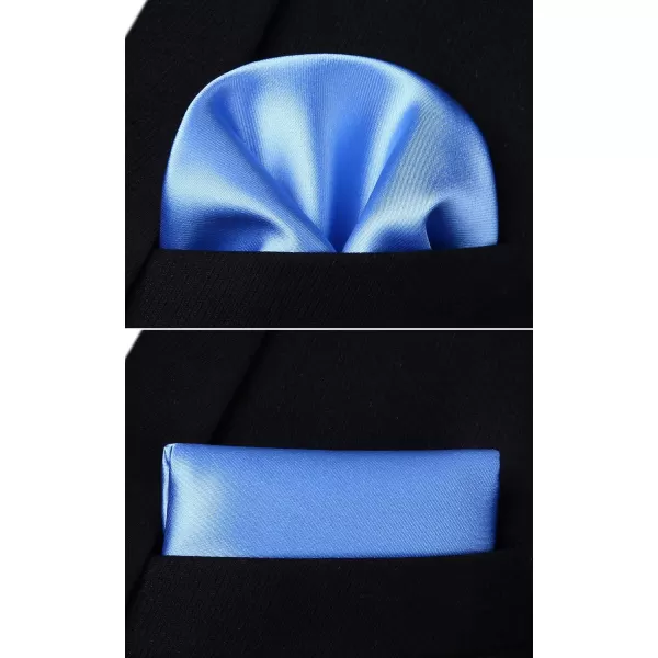 HISDERN Bow Ties for Men Solid Color Self Tie Bow Tie Pocket Square Set Classic Formal Satin Bowties for Tuxedo Wedding Party
