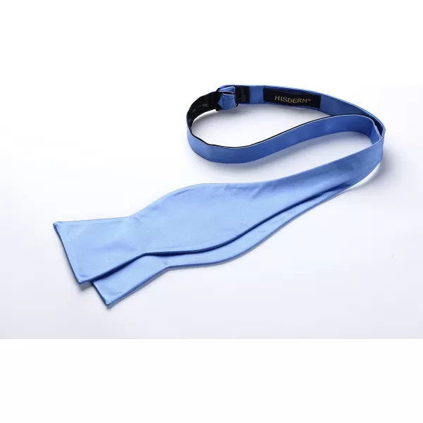 HISDERN Bow Ties for Men Solid Color Self Tie Bow Tie Pocket Square Set Classic Formal Satin Bowties for Tuxedo Wedding Party