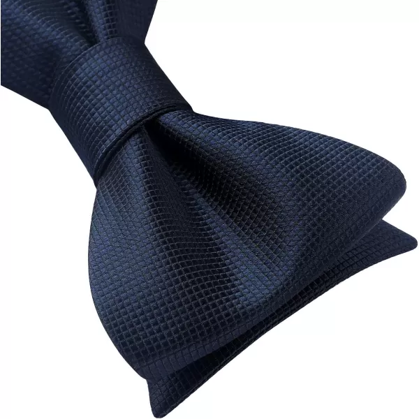 HISDERN Bow Ties for Men Solid Color Self Tie Bow Tie Pocket Square Set Classic Formal Satin Bowties for Tuxedo Wedding Party